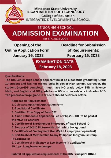 SENIOR HIGH ADMISSION TEST .